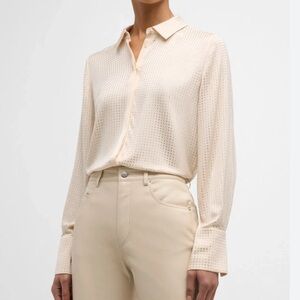 Kobi Halperin Renana Ivory Silk rhinestone Blouse